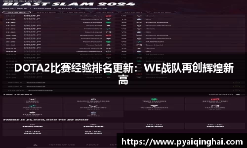DOTA2比赛经验排名更新：WE战队再创辉煌新高
