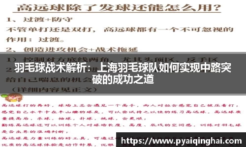 羽毛球战术解析：上海羽毛球队如何实现中路突破的成功之道